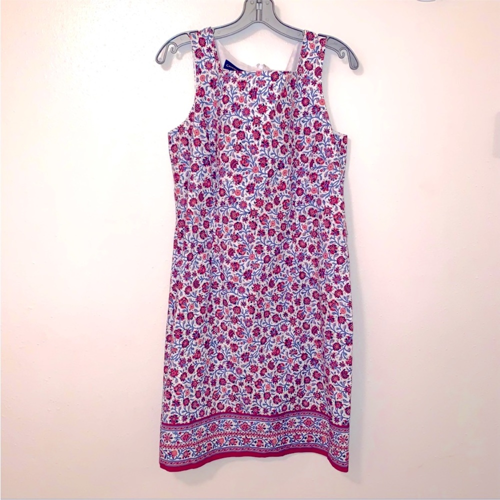 Charter Club Size 10 Floral Print Midi Sleeveless Cotton Polyester Blend Dress